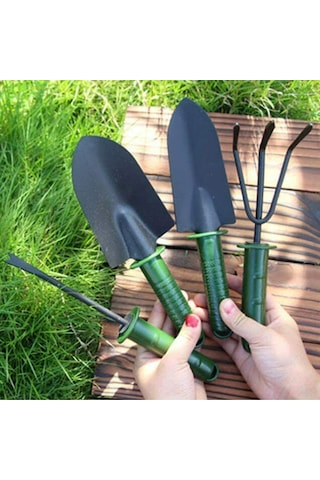 Symbee 4'lü Dayanıklı Bahçe Aleti Seti: Kova, Tırpan, Çalıştırıcı - Kauçuk Saplı, Kaymazsız, Anti-rus, El Yorgunluğunu Azaltır