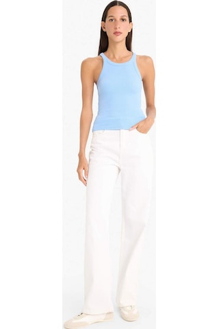 Defacto Slim Fit Dar Kesim Halter Yaka Fitilli Kaşkorse Atlet E2176ax25spbe303 Mavi