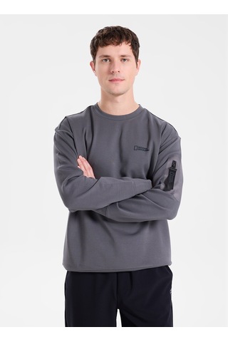 National Geographic N6wm-swt4150 Antrasit Erkek Bisiklet Yaka Baskılı Relaxed Süprem Sweatshirt