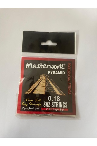 Masterwork Pyramid Profesyonel Saz Telleri, 0.18 Kısa Sap Tam Takım, 7 Tel Seti, Yüksek Kalite Çelik, 3 Adet Tezene Dahil