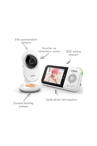 Vtech Baby Bebek Monitörü, 2.8" Ekran, Gece Lambası, Ninni, Vox Modu Kamera Sistemi