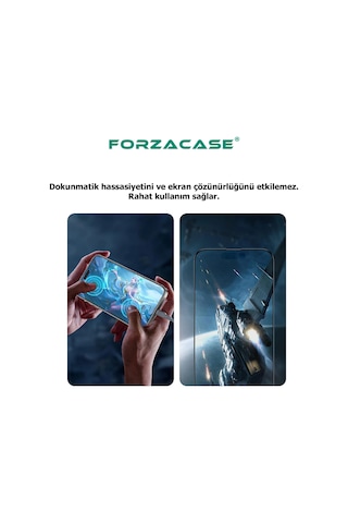 Forzacase Realme C53 İle Uyumlu Çerçeveli Tam Kaplayan Temperli Ekran Koruyucu - Fc003