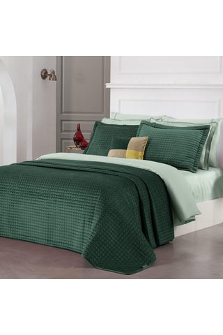 Sarev Dustin Yeşil Çift Kişilik Yatak Örtüsü Seti Yeşil