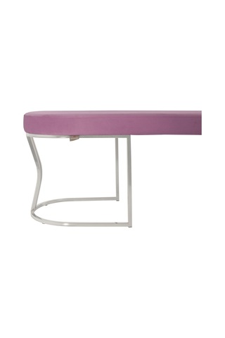 Viego Silver Smooth- Pembe Kapitoneli Model Puf & Bench & Koltuk- Oturak-uzun Makyaj Puff-yatak Odası Ucu &önü