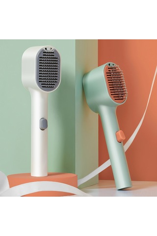 Geekyou Evcil Hayvan Tarama Aleti: Iyon Titreşimli Masaj + Ahşap Işığı, Tek Tuşlu Tüy Alma, 800mah Pil Yeşil+turuncu