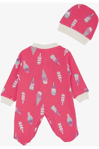 Breeze Kız Bebek Patikli Tulum Dondurma Desenli 0-6 Ay, Fuşya-fuşya Fuşya
