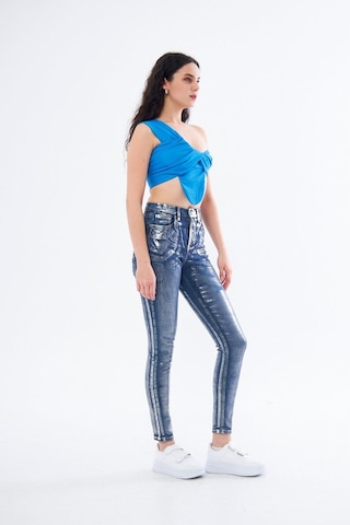 Varaklı Skinny Jean Pantolon 001