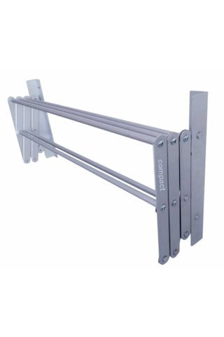 Compact Çamaşırlık 40 Cm 5 Askılı Duvara Monte Akordiyon Tipi Gri