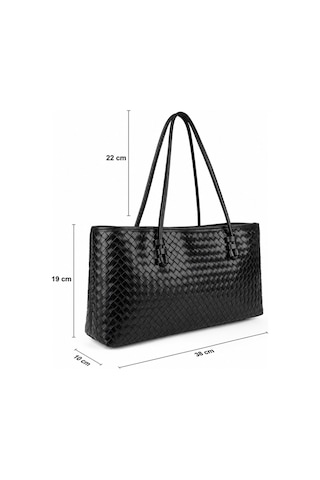 Nura Collection Kadın Örgü Desenli Tote Omuz Çantası - Siyah - 895066122 Siyah Nura Collection Kadın Örgü Desenli Tote Omuz Çantası - Siyah - 895066122 Siyah