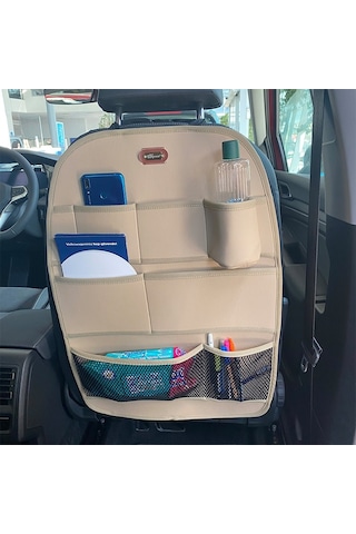 Dacia Sandero 2022 Deri Koltuk Arkası Düzenleyici Koruyucu Bej 2 Adet Fs