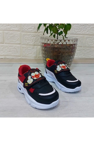 M.p One 3127 Işıklı Fuspetli Bebe Spor Ayakkabı Siyah - Kırmızı