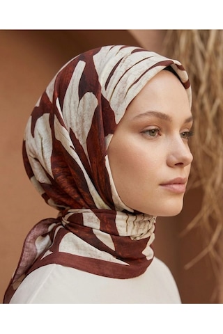 Mira Desen 94x94cm Viskon Modal Eşarp Bordo