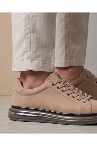 2274-zanelle Hakiki Full Duble Deri Üst Kalite Premıum Erkek Sneaker Ayakkabı Kum