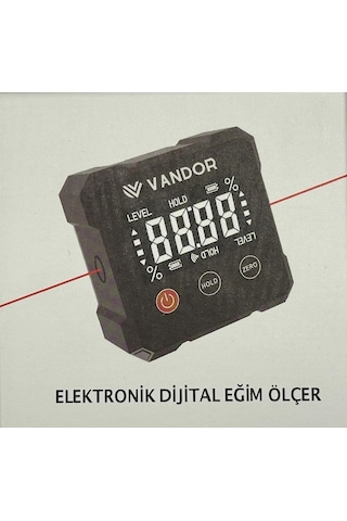 Vdr Dijital Açı Ölçer Miknatıslı Eğim Göztergeli Lazer Işık