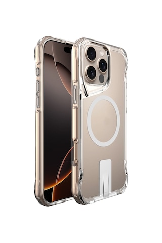 Apple Uyumlu iPhone 16 Pro Kılıf Magsafe Şarj Özellikli Zore T-max Standlı Kapak Casesuar