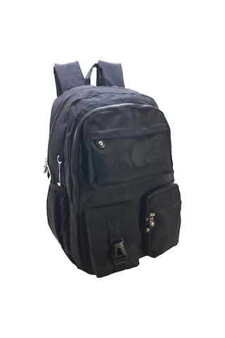 Klinkır Okul Çantası Lise Ortaokul Üniversite Kadın Sırt Çantası Hafif Kumaş Çok Cepli Siyah