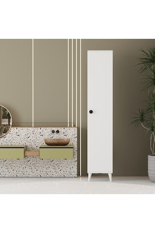 Tek Kapaklı 5 Raflı Çok Amaçlı Banyo Mutfak Kiler Dolabı