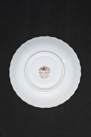 Sheraton Serisi Rosemary Bone China England Antika Porselen Kahve Fincan Tabağı 12 Cm Haki - Pembe