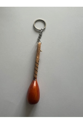 El Yapımı Minyatür Anahtarlık Bağlama Saz Araba Süsü 10 Cm