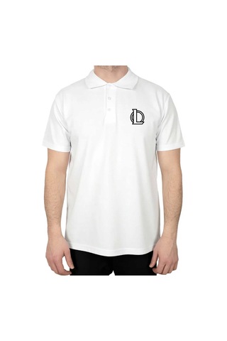 League Of Legends Logo Polo Yaka Gri Tişört