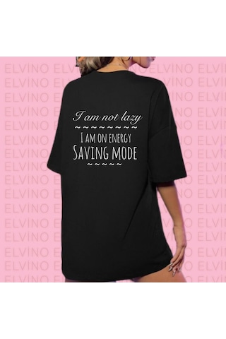 Noıssey Siyah Trend Yazı Baskılı Oversize Unisex Kadın/erkek Bisiklet Yaka