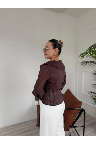 Keymoda Kadın Kahve Gömlek Kahverengi