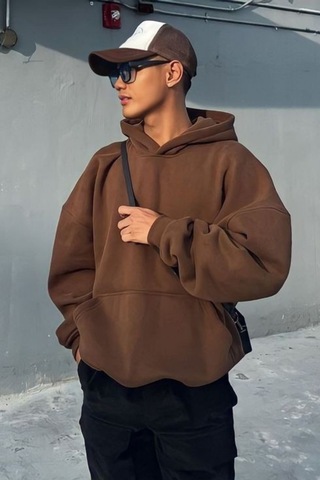 Prtnc Protonic Unisex Kahve Basic Sweatshirt Hoodie Kahverengi
