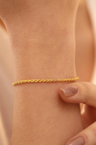 Sefa Gold SFBL02 14 Ayar Altın Orta Kalın Halat Zincir Bileklik Sarı Altın