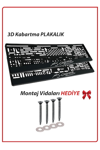Kemal Atatürk İmzalı 2 Adet Kabartmalı Siyah Oto Araç Plakalık