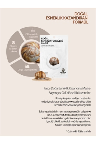 Fascy Doğal Salyangoz Özlü Esneklik Kazandırıcı Maske 23 G