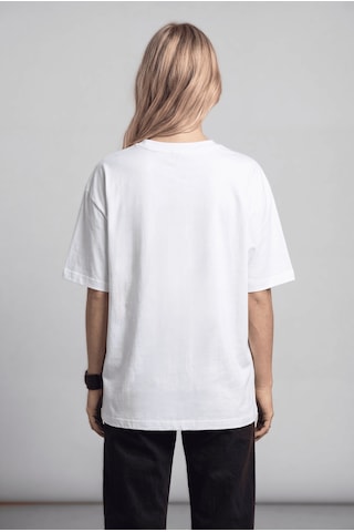 Black Nova Oversize Baskılı Unisex %100 Pamuk T-shirt Rusty Beyaz