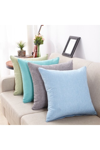 Suofeng Mavi Linen Koltuk Yastığı Kılıfı - 50x50 Cm Tek Kılıf, Modern Minimalist Ev Dekorasyonu, Konforlu Koltuk/ev/ Araba Yastığı Diğer
