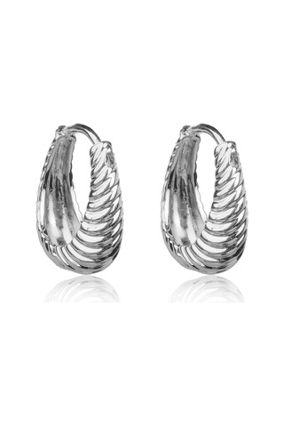 Kadın Kararmaz Çelik Lüks Takı Gümüş Renkli Kombin Küpe Gümüş