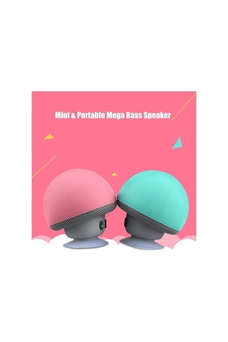 Fortunelane Kablosuz Mantar Hoparlör - Taşınabilir Mini Sub, Mikrofonlu Ve Emici Tabanlı