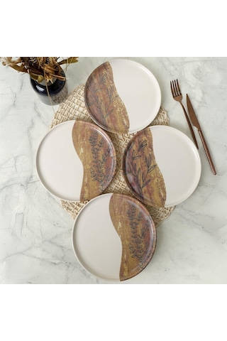Terra Leaf Nordıc Pasta Tabağı 22 Cm 4 Adet / 22969-70 Açık