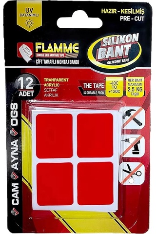 Montaj Bandı 2.5 Kg - Çift Taraflı Hazır Kesilmiş Silikon Bant 12&amp 39 Li Montaj Bandı, Şeffaf