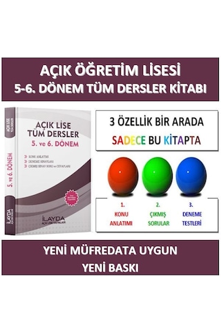 Açık Lise 5. ve 6. Dönem Tüm Dersler Yardımcı Kitabı