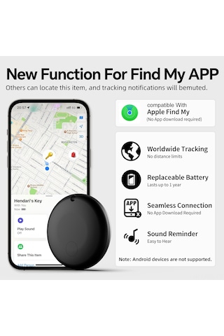 Padalink Siyah Gps Konum Takip Cihazı, Bluetooth İle Kayıp Önleyici, Canlı Takip, 10 Ay Pil Ömrü, Evcil Hayvan-çocuk-bagaj İçin, 1 Adet