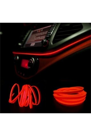 2 Metre Araç Içi Kırmızı Torpido Led Göğüs Ipi Işıklı Neon Torpido 12v Kırmızı Neon