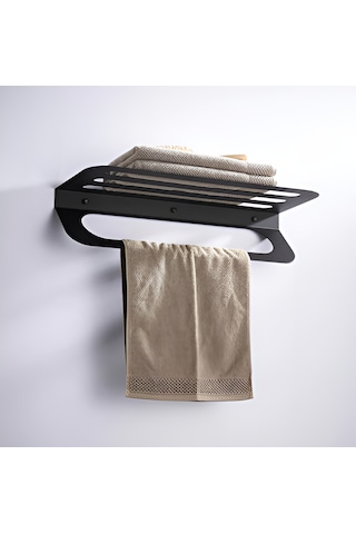 Hvngroup Metal Izgaralı Banyo Ve Lavabo Havlu Askılık Siyah