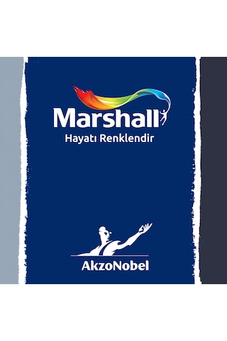 Marshall Luxe Aqua Parlak Beyaz Su Bazlı Ahşap Metal Duvar Boyası 0,75 L 1