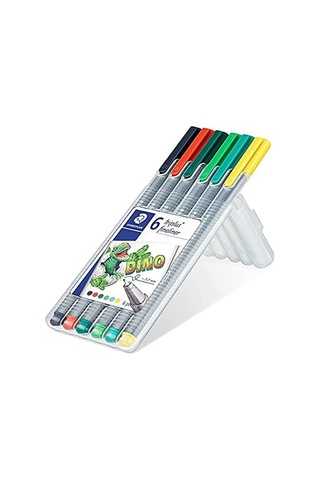 334 Sb6cs10 Triplus Fineliner Dino 0.3 Mm 6&apos Lı Set Karışık Renk