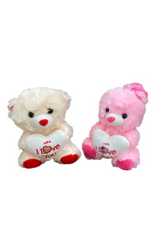 I Love You Yazılı Kalpli Yastıklı Peluş Ayı 20 Cm 1 Adet
