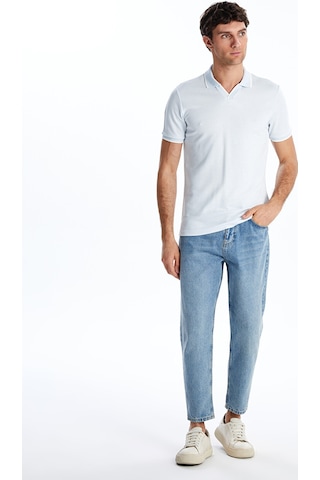 Lcwaıkıkı Classic Mavi Polo Yaka Merserize Görünümlü Erkek Tişört