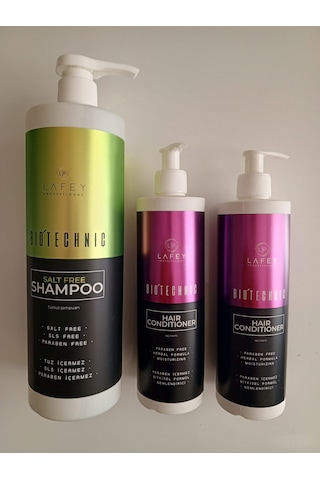 Lafey Professional Bio Technic Tuzsuz Şampuan 1 L + Saç Kremi 2 x 400 ML