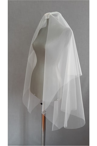 Suzanna Moda 1mt 25cm Boyunda Ucu Sivri Fildişi Krem Renk Hayal Tül Duvak Beyaz