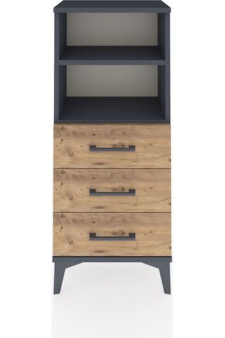 Arges Komodin 2 Raflı 3 Çekmeceli 44x30x106 Antrasit-çam Antrasit
