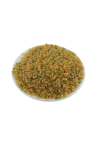 08 Kum Boncuk 2 Çeşit Bal Rengi Ve Yeşil 3 Mm 100 Gr 6000 Adet