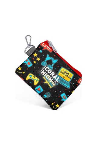 Coral High Kids Siyah Mavi Gamer Desenli Bozuk Para Çantası 21918 Siyah - Mavi