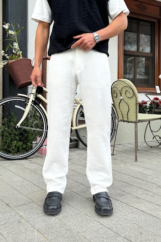 Flaw Müslin Kumaş Baggy Pantalon Ekru Ekru